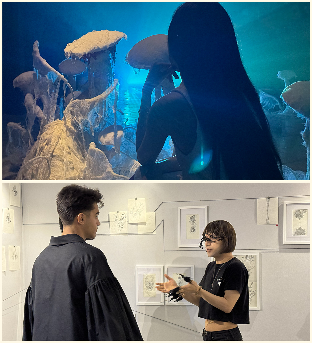 Projection and visitors in the gallery