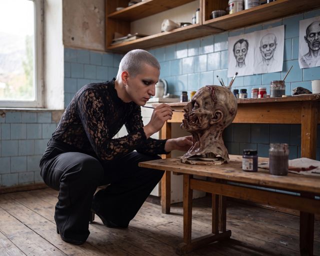 Rita in art studio